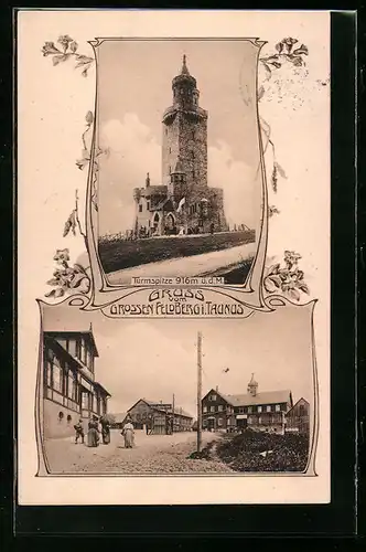 AK Gr. Feldberg i. Taunus, Turmspitze, Ansichtskartenverkauf