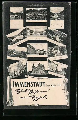 AK Immenstadt i. Allgäu, Marktplatz, Hotel Bayerischer Hof