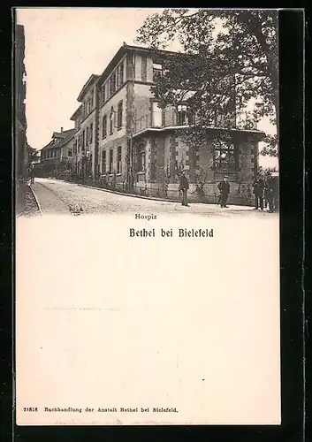 AK Bethel b. Bielefeld, Strassenpartie mit Hospiz