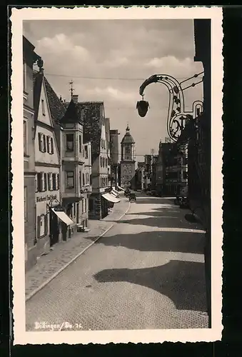 AK Dillingen a. D., Strassenpartie aus der Vogelschau mit Bäckerei