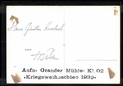 AK Kuddewörde, Grander Mühle, Kriegsweihnachten 1939