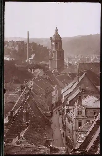 Fotografie Brück & Sohn Meissen, Ansicht Meissen i. Sa., Blick auf die Burgstrasse und Stadtkirche