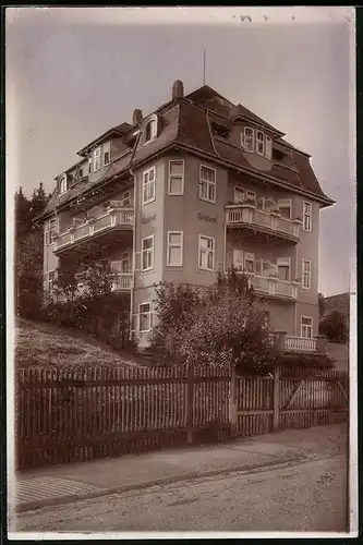 Fotografie Brück & Sohn Meissen, Ansicht Bad Elster, Partie am Beamtenheim Haus Waldeck