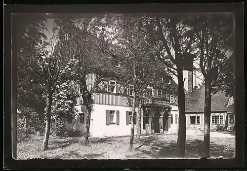 Fotografie Brück & Sohn Meissen, Ansicht Schellerhau im Erzg., Partie am Gaststätte Gebirgshof