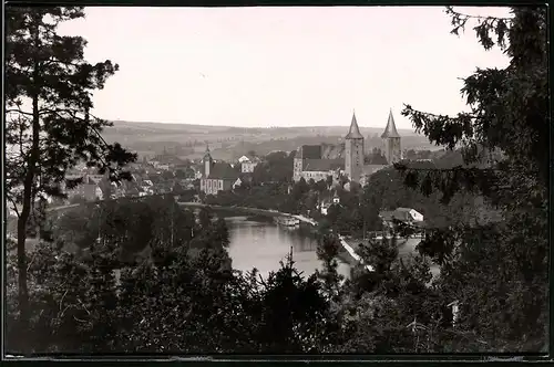 Fotografie Brück & Sohn Meissen, Ansicht Rochlitz i. Sa., Blick auf die Stadt von der Bastei aus gesehen