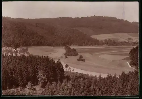 Fotografie Brück & Sohn Meissen, Ansicht Rochlitz, Blick auf den Rochlitzer Berg vom Silbertal aus gesehen