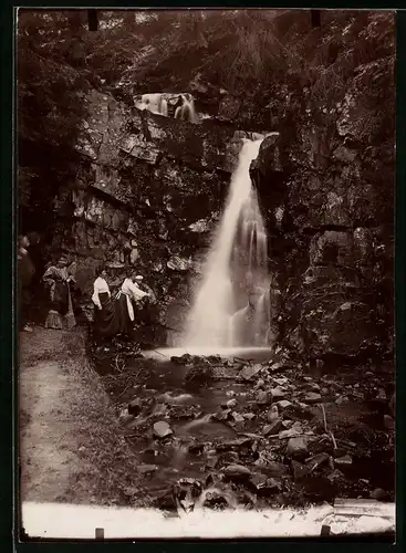 Fotografie Brück & Sohn Meissen, Ansicht Zellerfeld, oberer Wasserfall im Spiegelthal