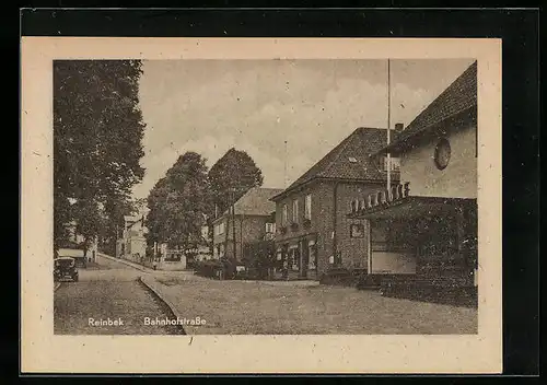 AK Reinbek, Bahnhofstrasse mit Sparkasse