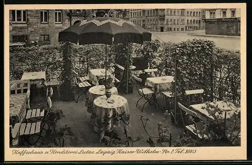 AK Leipzig, Kaffeehaus u. Conditorei Lutze, Kaiser-Wilhelm-Str. 2