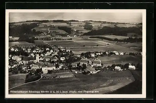 AK Scheidegg /Allgäu, Totalansicht vom Flugzeug aus