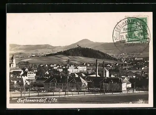 AK Seifhennersdorf i. Sa., Teilansicht mit Kirche