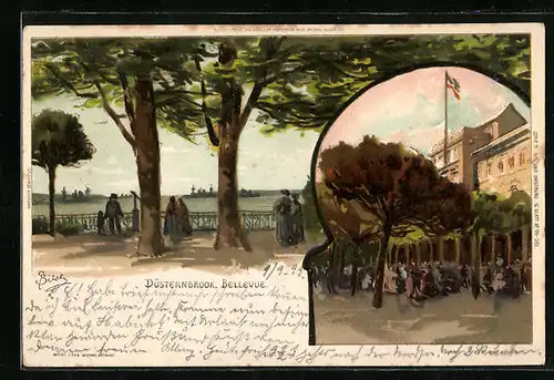 Künstler-AK Carl Biese: Düsternbrook, Bellevue mit Spaziergängern