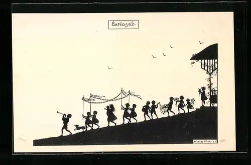 Künstler-AK Elsbeth Forck: Schattenbilder, Aus Kindertagen