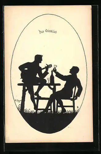 Künstler-AK Elsbeth Forck: Schattenbild, Das Trinklied