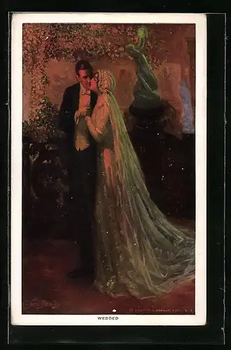 Künstler-AK Alfred James Dewey: Hochzeitspaar im Abendrot, Wedded