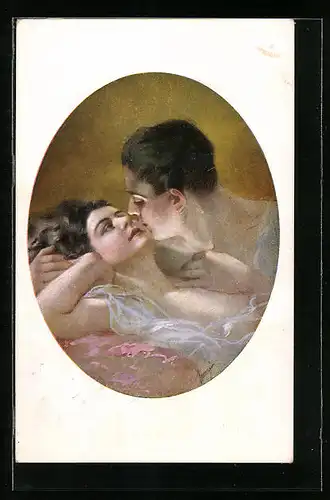 Künstler-AK G. Guerzoni: Liebespaar schaut sich tief in die Augen