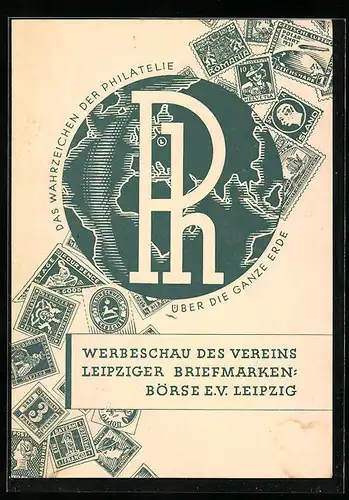 AK Leipzig, Briefmarken-Werbeschau des Vereins Leipziger Briefmarken-Börse 1933, Ganzsache