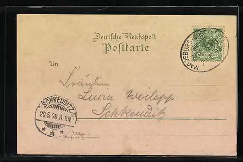 Lithographie Leipzig, Reichsgericht, Königl. Universitätsbibliothek, Concerthaus