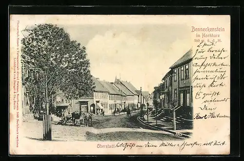 AK Benneckenstein i. Harz, Strassenpartie in der Oberstadt