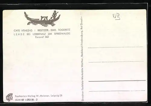 AK Lehde b. Lübbenau, Cafe Venedig, Bes. Emil Togeretz