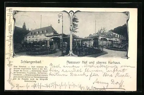 AK Schlangenbad, Nassauer Hof und oberes Kurhaus
