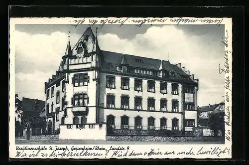 AK Geisenheim a. Rhein, Ursulinenschule St. Joseph, Landstrasse 9