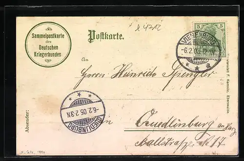 Lithographie Kyffhäuser, Kaiser Wilhelm-Denkmal