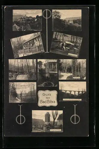 AK Bad Bibra, Schwesterquelle, Sickelsruhe, Brunnenhalle