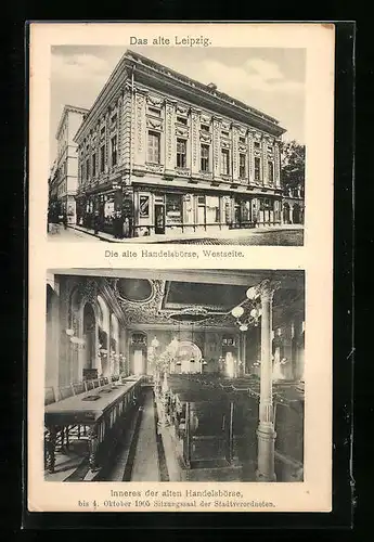 AK Leipzig, Alte Handelsbörse Westseite, Innenansicht