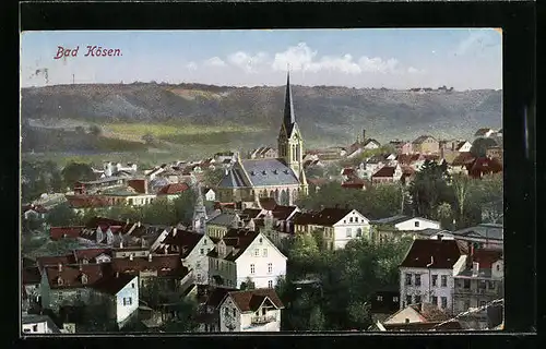 AK Bad Kösen, Ortsansicht aus der Vogelschau