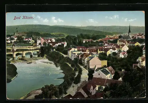 AK Bad Kösen, Flusspartie mit Ortsansicht