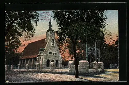 AK Lützen, Gustav Adolf-Denkmal und Kapelle