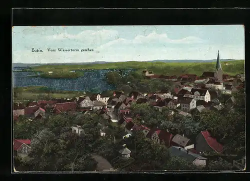 AK Eutin, Der Ort vom Wasserturm aus gesehen