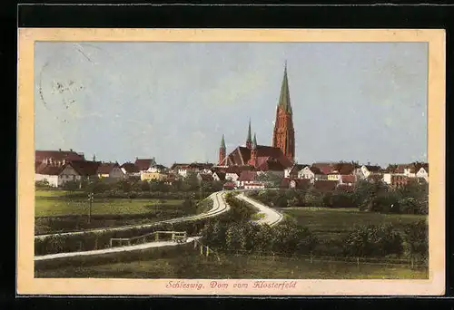 AK Schleswig, Dom vom Klosterfeld aus gesehen