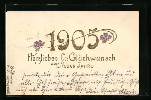 AK Glückwünsche zum neuen Jahre 1905