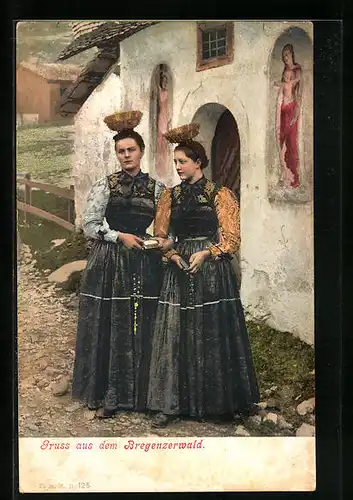 AK Junge Bregenzerwälderinnen in ihrer Tracht