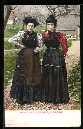 AK Bregenzerwald-Mädchen Tracht