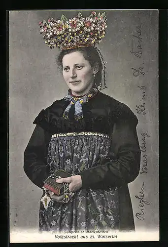 AK Junge Frau in Volkstracht aus dem kl. Walsertal