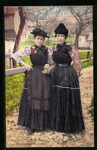 AK Junge Mädchen aus dem Bregenzerwald in Tracht