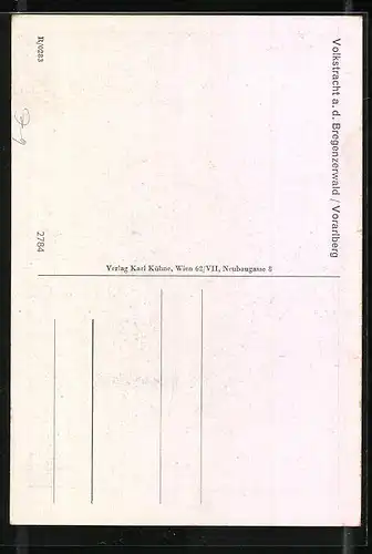 Künstler-AK Paar in Volkstracht aus dem Bregenzerwald /Vorarlberg