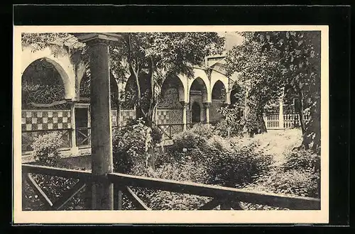 AK Constantine, Jardin dans l`ancien Palais du bey