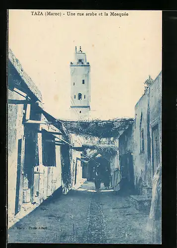 AK Taza, Une rue arabe et la Mosquee
