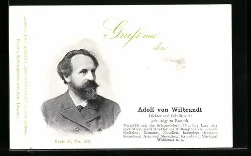 AK Adolf von Wilbrandt, Dichter und Schriftsteller