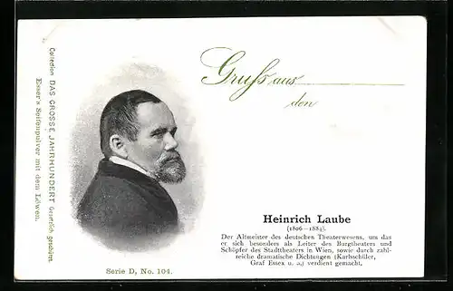 AK Portrait Heinrich Laube