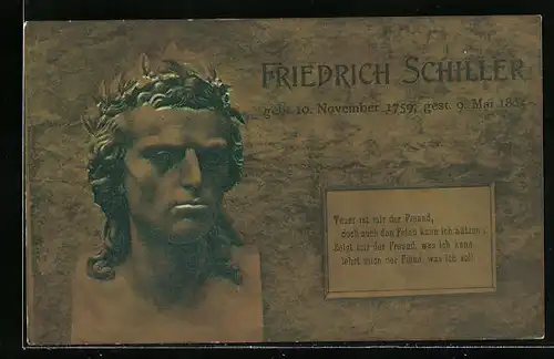Künstler-AK Heinrich Hoffmann: Büste von Friedrich Schiller