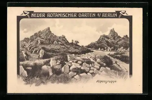 Künstler-AK Carl Jander: Berlin, Alpengruppe im Neuen Botanischen Garten