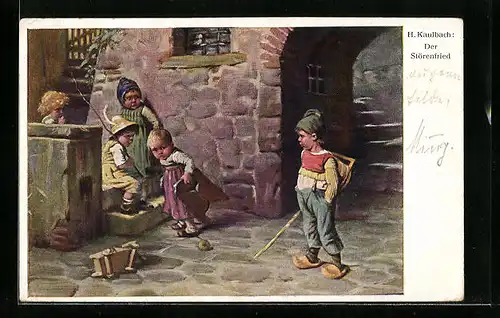 Künstler-AK Hermann Kaulbach: Der Störenfried