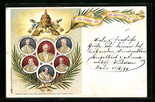 Lithographie Die Päpste des XIX. Jahrhunderts, Papst Leo XIII.