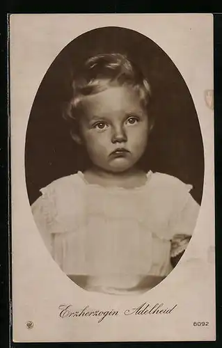 AK Erzherzogin Adleheid von Österreich als kleines blondes Mädchen im Kleid