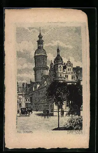 Künstler-AK Carl Jander: Dresden, Kgl. Schloss